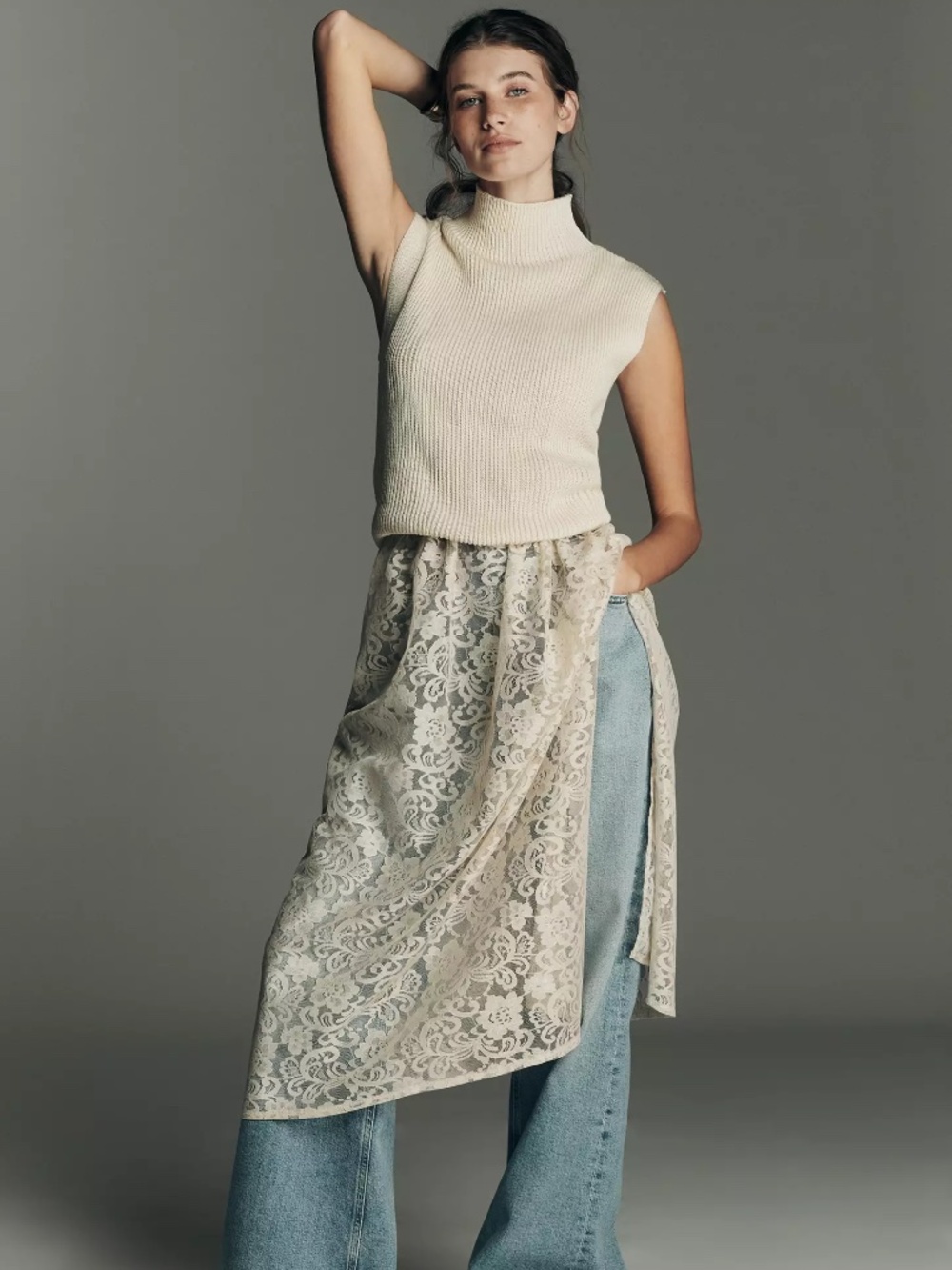 Anthropologie Twofer Lace Sweater Dress Slip & Top CAN BE WORN SEPARATELY NWT